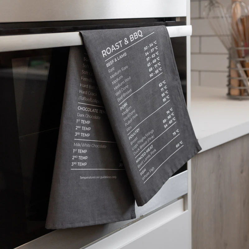 Cooking Temperature Chart Tea Towel
